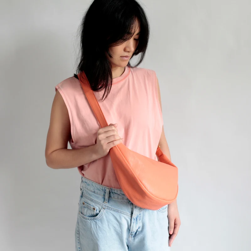 Kleiner Lederbeutel POUCH Korallorange