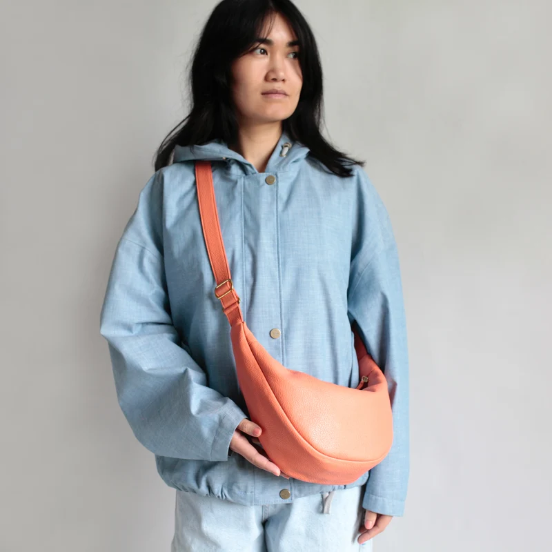 Kleiner Lederbeutel POUCH Korallorange