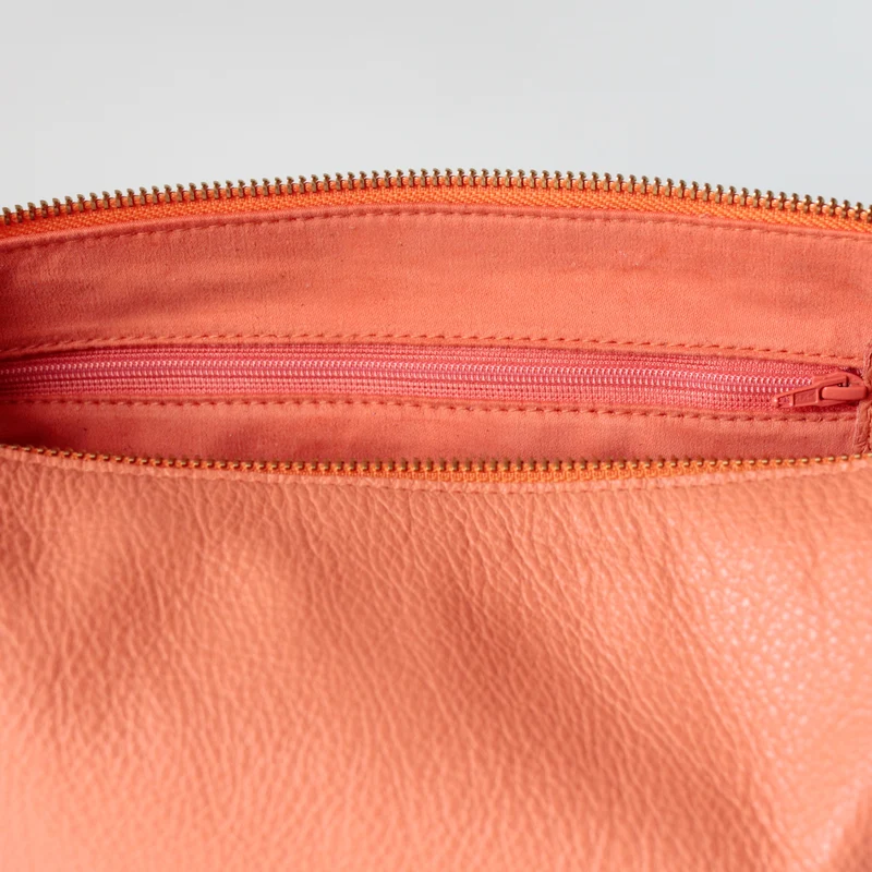 Kleiner Lederbeutel POUCH Korallorange