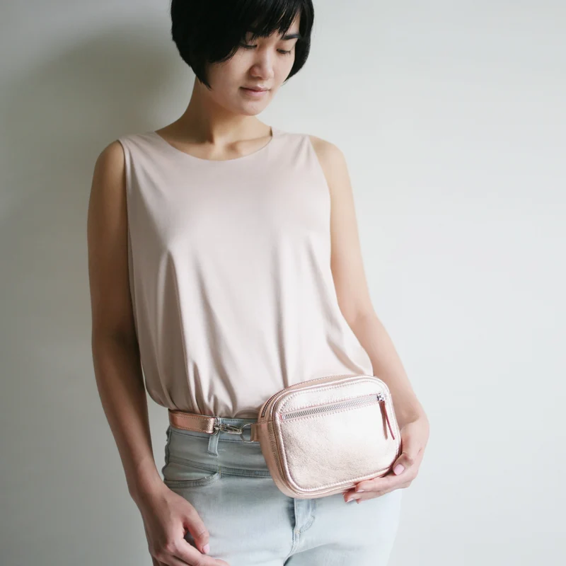 Gürteltasche ZIP Kupferrose