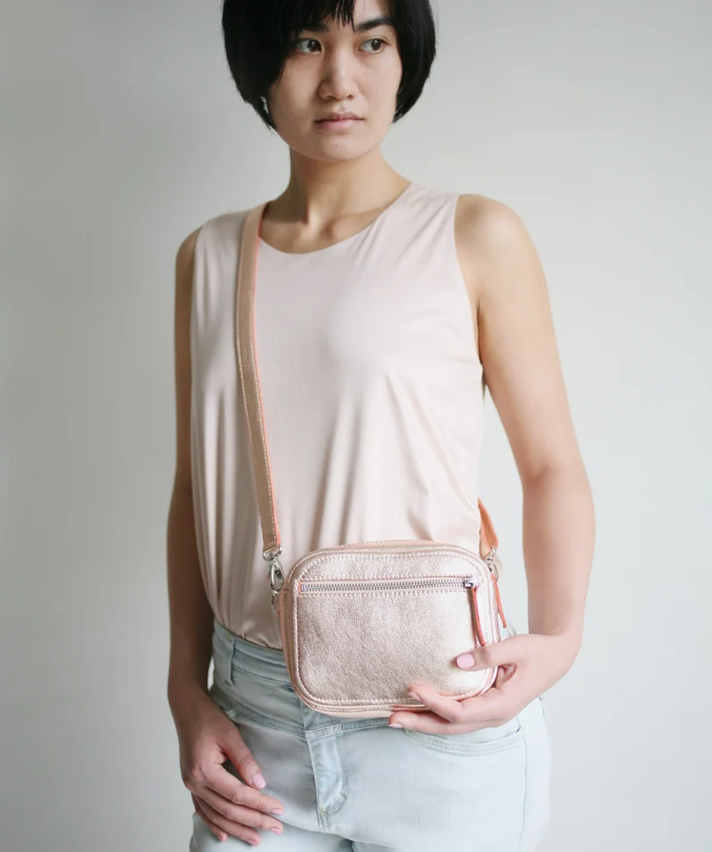Gürteltasche ZIP Kupferrose