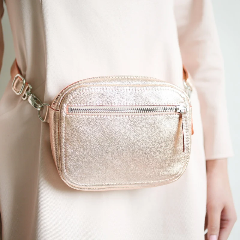 Gürteltasche ZIP Kupferrose
