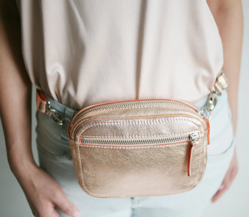 Gürteltasche ZIP Kupferrose