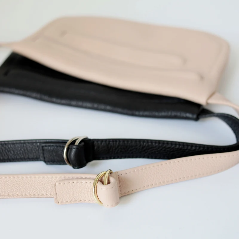 Flache Gürteltasche DOPPELZIP Schwarz