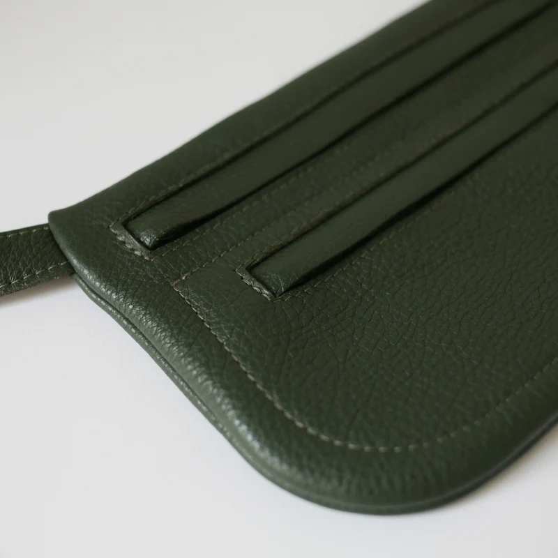 Flache Gürteltasche DOPPELZIP Lodengrün