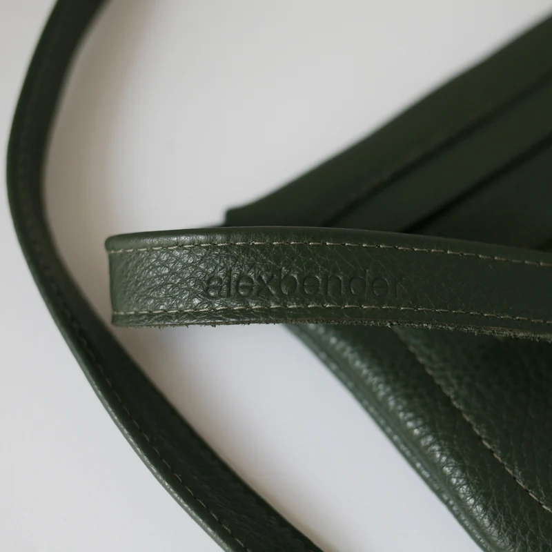 Flache Gürteltasche DOPPELZIP Lodengrün