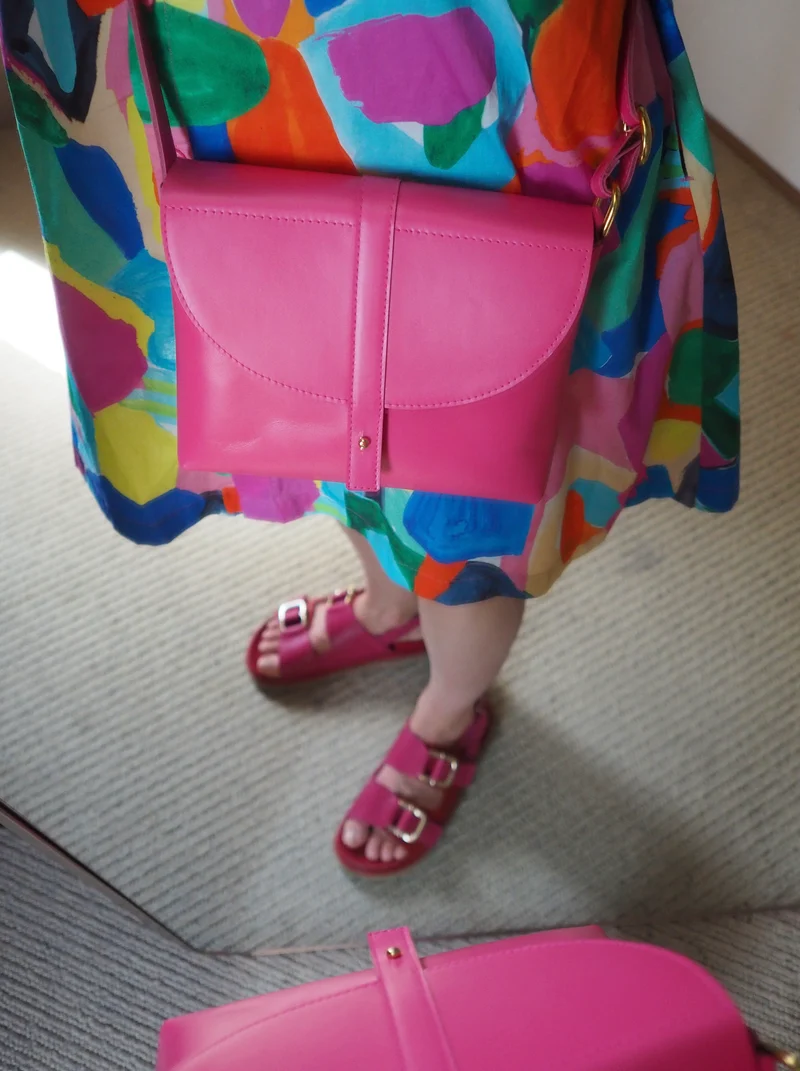 Schultertasche KNOB Flashy Pink
