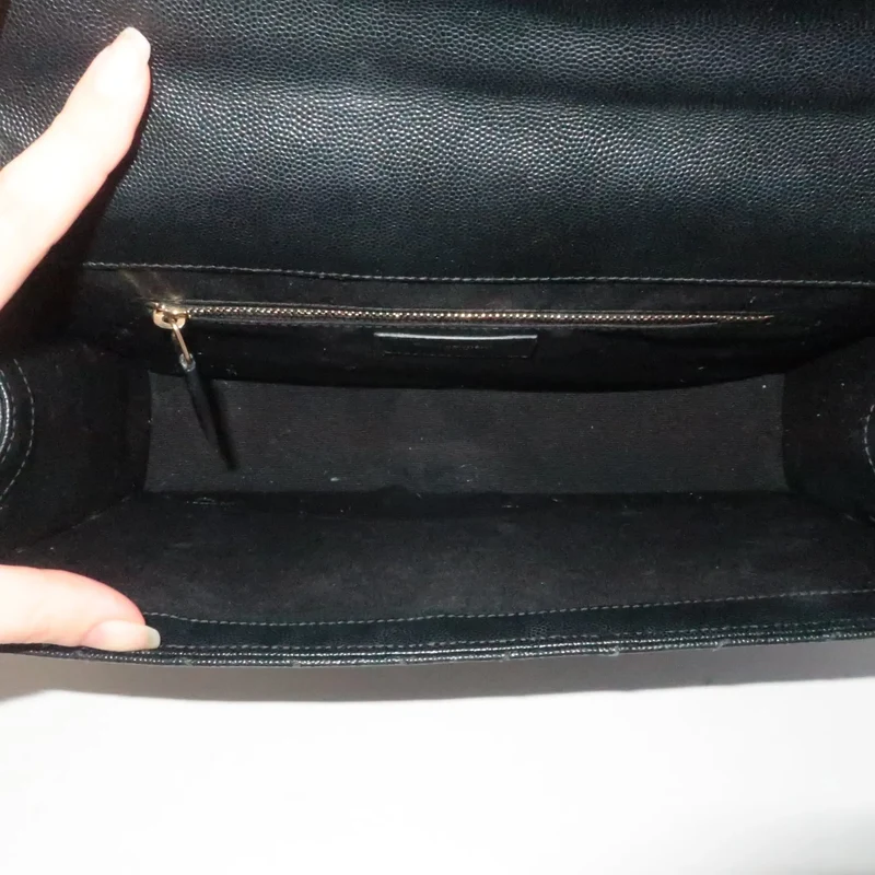 YSL Saint-Laurent Black Caviar Large Envelope Bag