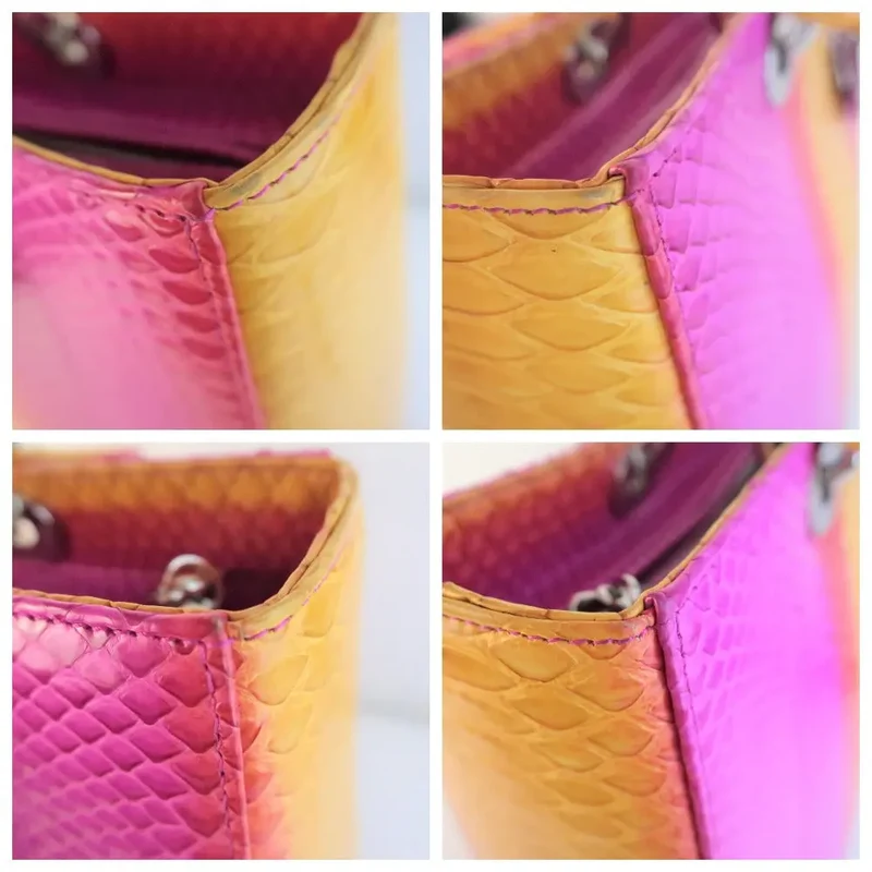 Dior Limited Edition Pink Python Lady Dior Large Shoulder Bag