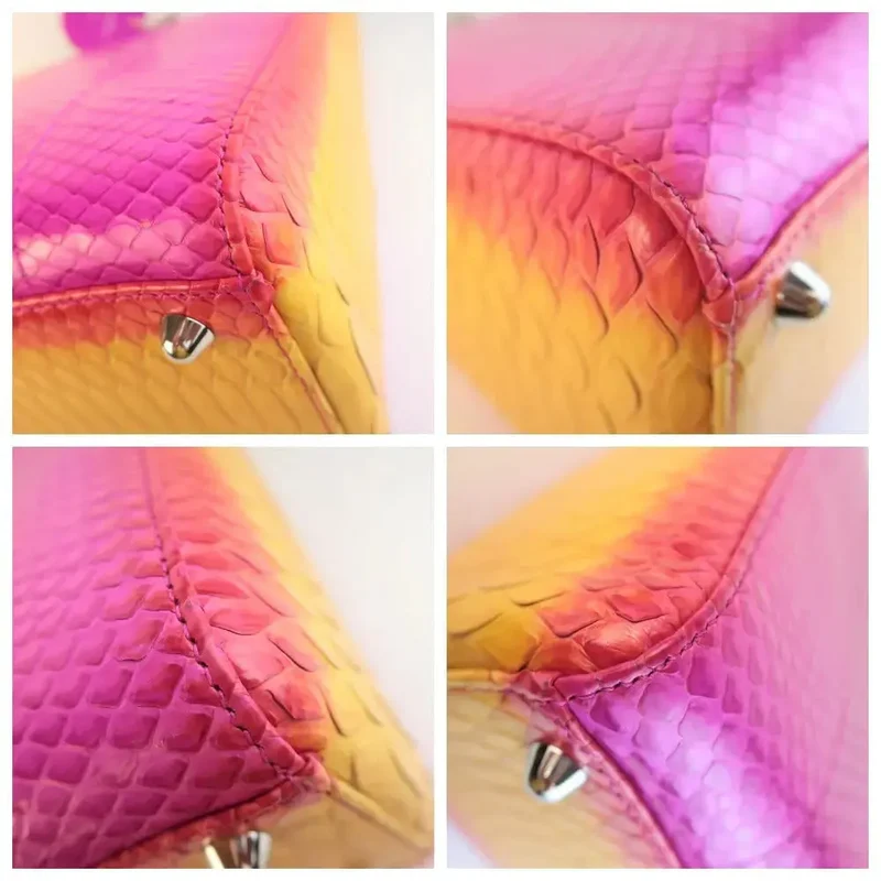 Dior Limited Edition Pink Python Lady Dior Large Shoulder Bag