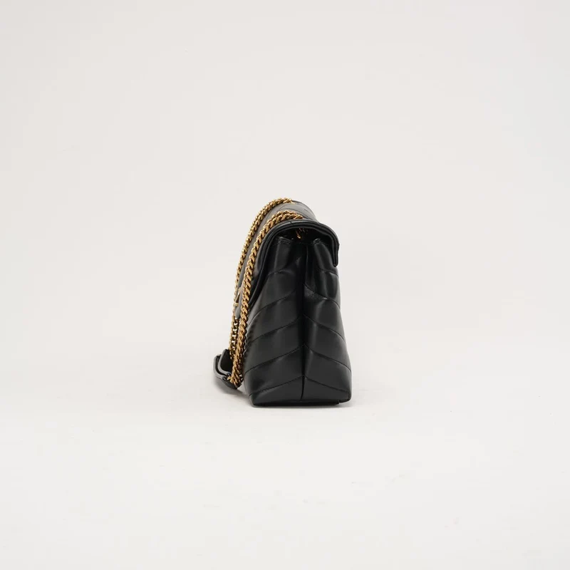 Saint Laurent Kleine LouLou Leder Schwarz 2023