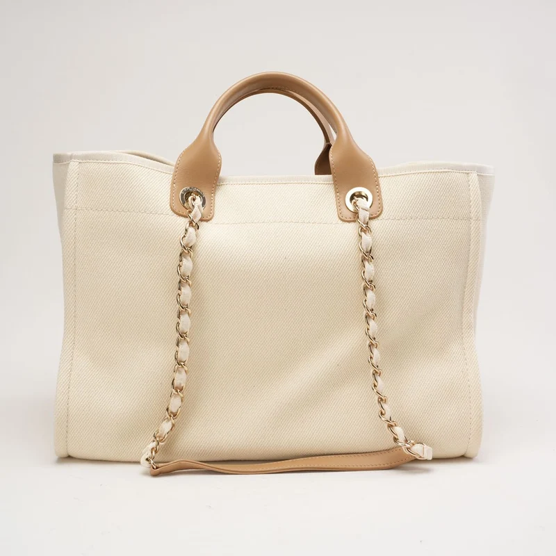 Chanel Deauville Shopping-Tasche mit weißen Perlen 2020