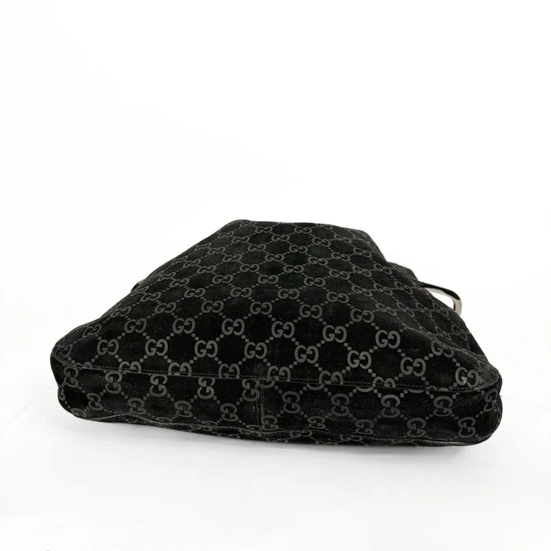 Gucci GG Schultertasche aus schwarzem Wildleder