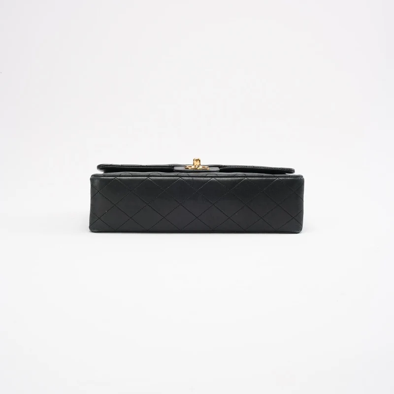 Chanel Vintage Schwarze Klassische Doppelflap-Tasche 1991