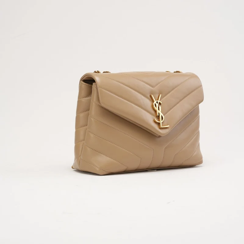 Saint Laurent Kleine Loulou Leder Dunkelbeige 2019