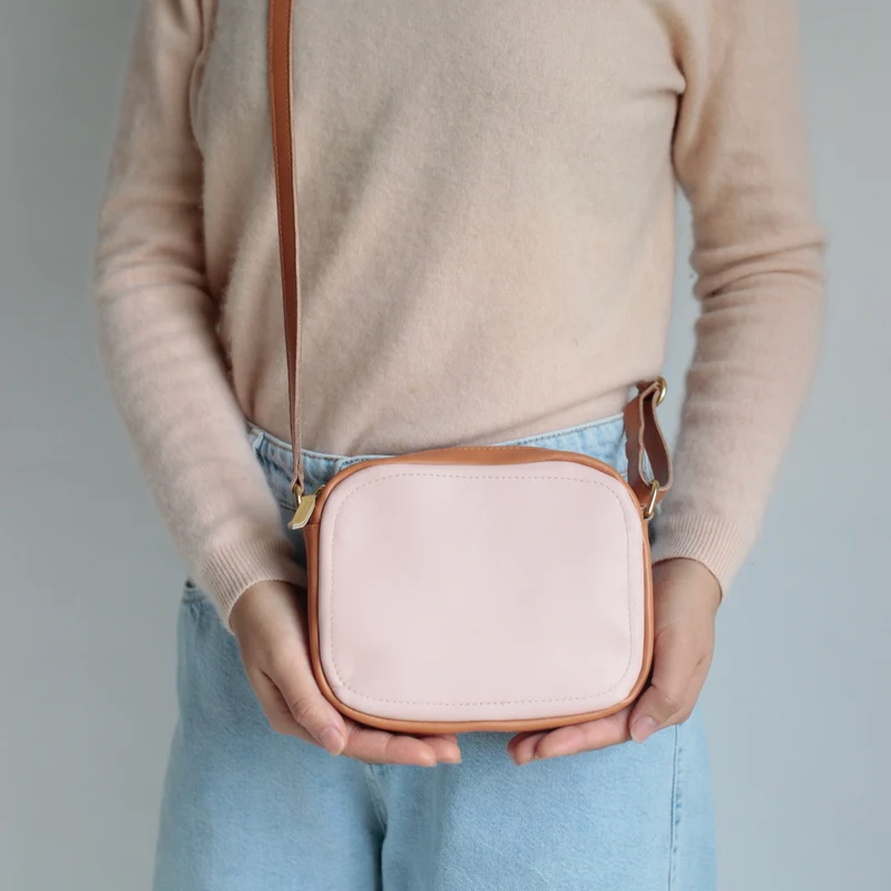 Handtasche ZIP S Camel / Mais / Rose
