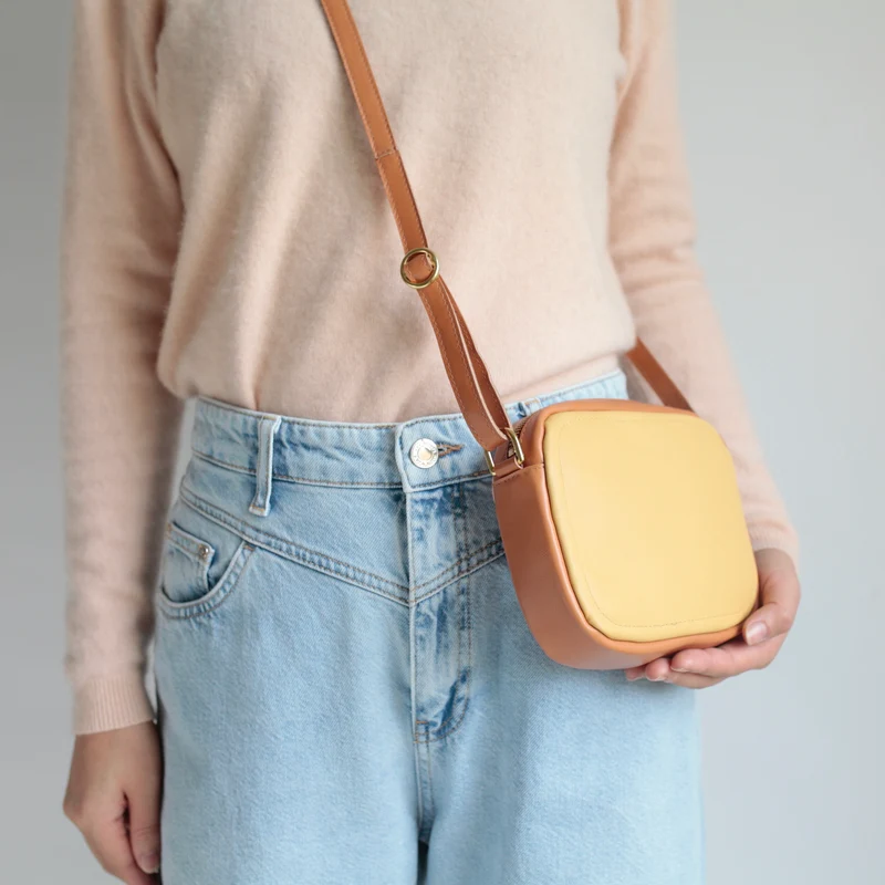 Handtasche ZIP S Camel / Mais / Rose