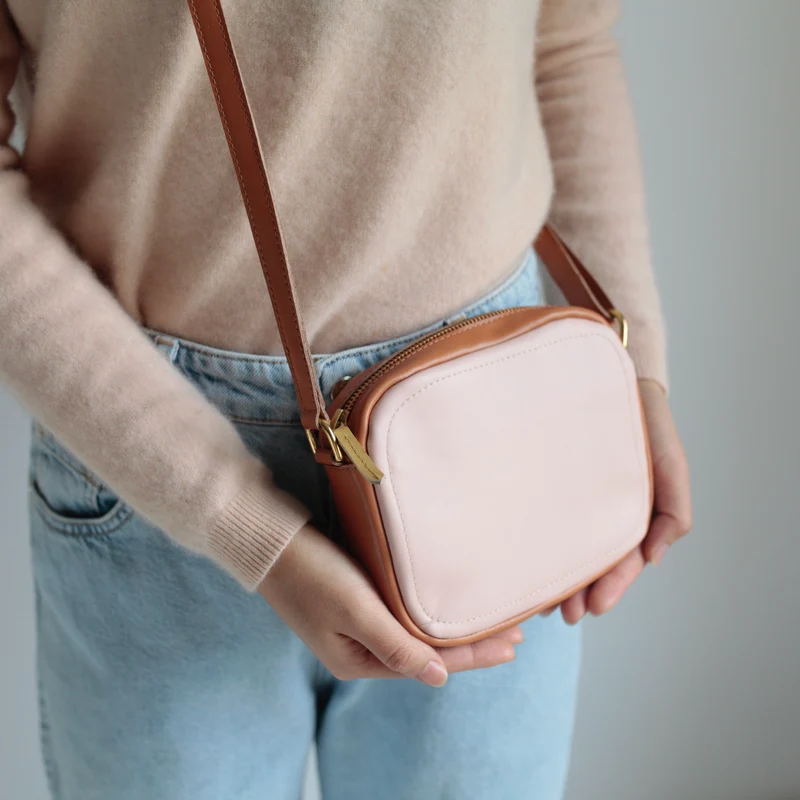 Handtasche ZIP S Camel / Mais / Rose