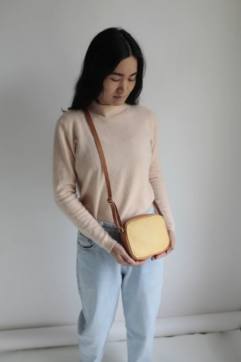 Handtasche ZIP S Camel / Mais / Rose