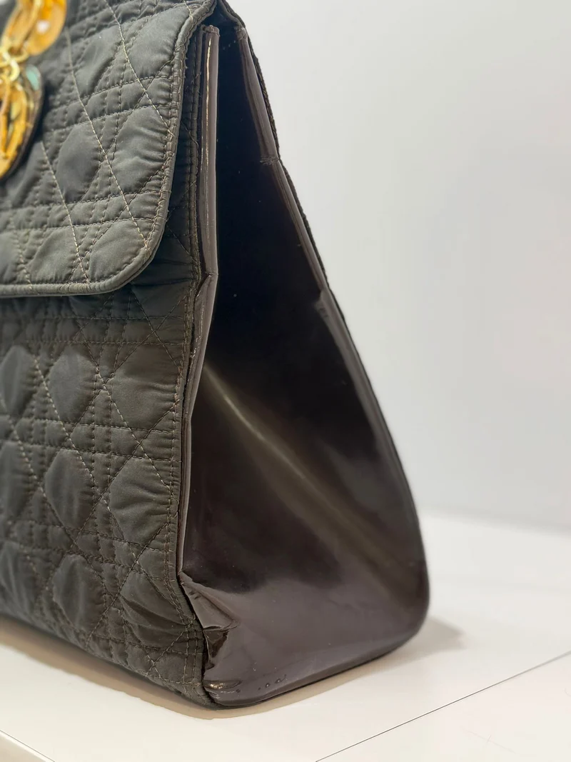 Dior Lady Dior Schwarze Große Cannage Zwei-Wege-Tasche 1997