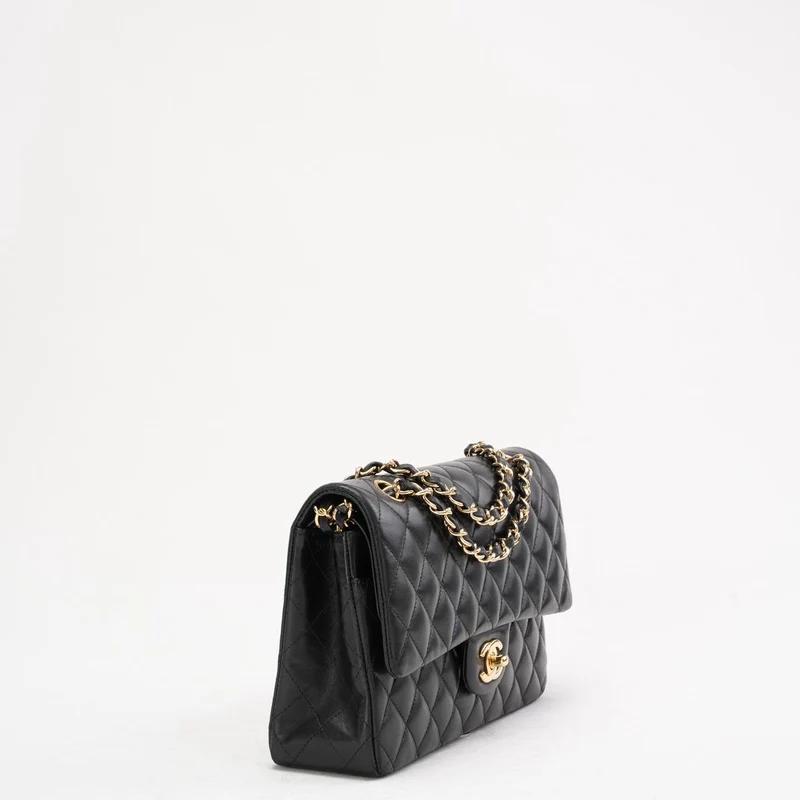 Chanel Schwarze Classic Medium Double Flap Bag aus Lammleder 2014 Teil 1 (Kopie) (Kopie)