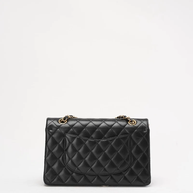 Chanel Schwarze Classic Medium Double Flap Bag aus Lammleder 2014 Teil 1 (Kopie) (Kopie)