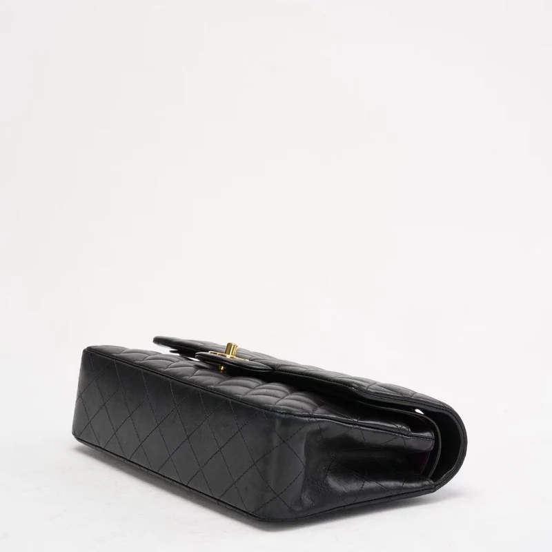 Chanel Schwarze Classic Medium Double Flap Bag aus Lammleder 2014 Teil 1 (Kopie) (Kopie)