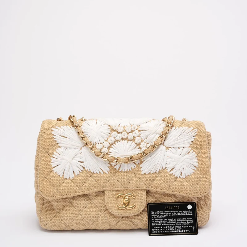 Chanel Tweed Raffia Coco Country Jumbo Flap 2010