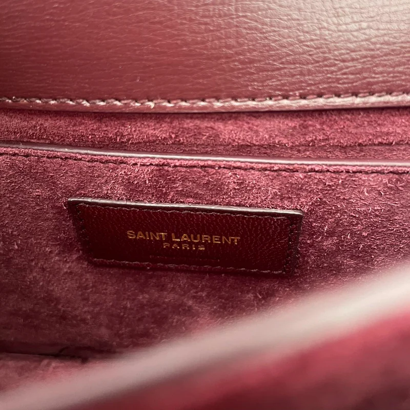 Saint Laurent Burgunderrotes Kalbsleder Medium Monogram Sunset 2018