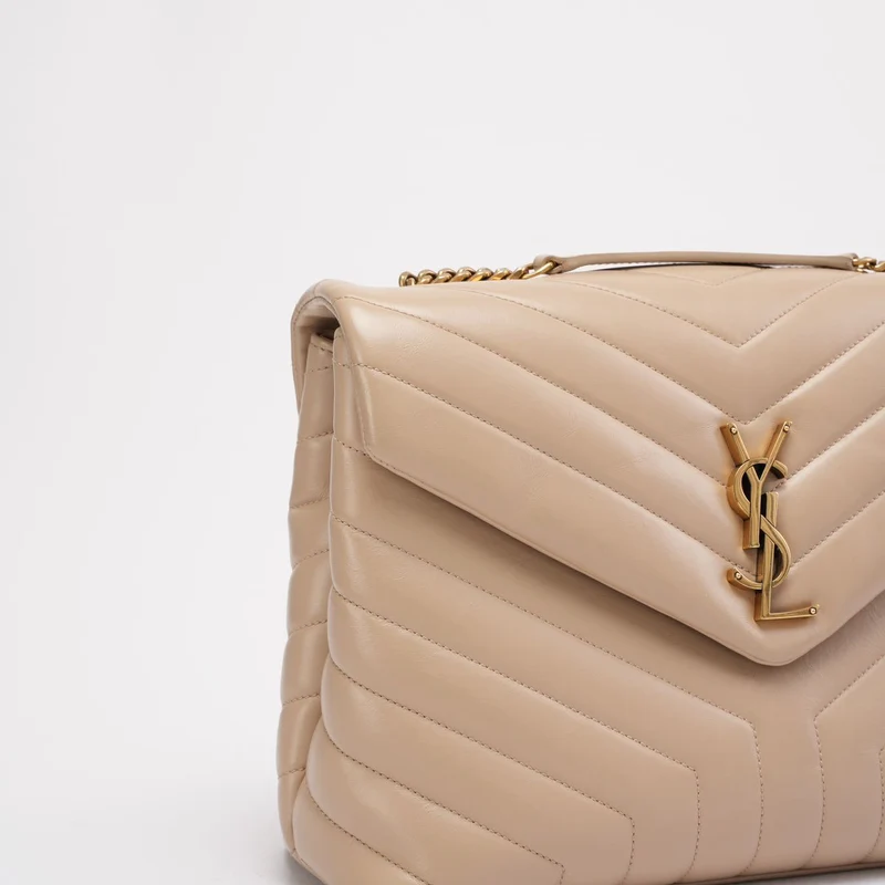 Saint Laurent Beige LouLou Medium Leder 2020