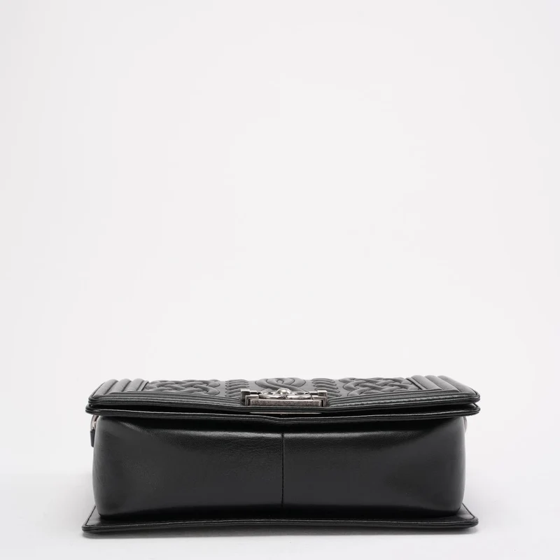Chanel Schwarze Celtic Medium Boy Bag aus Lammleder 2014
