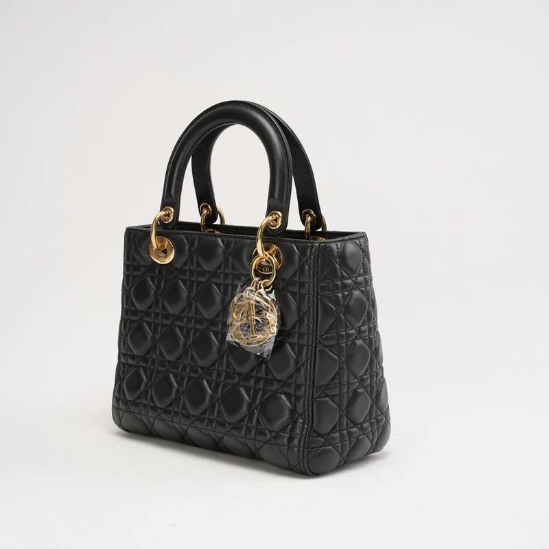 Dior Lady Medium Lamb Black 2015