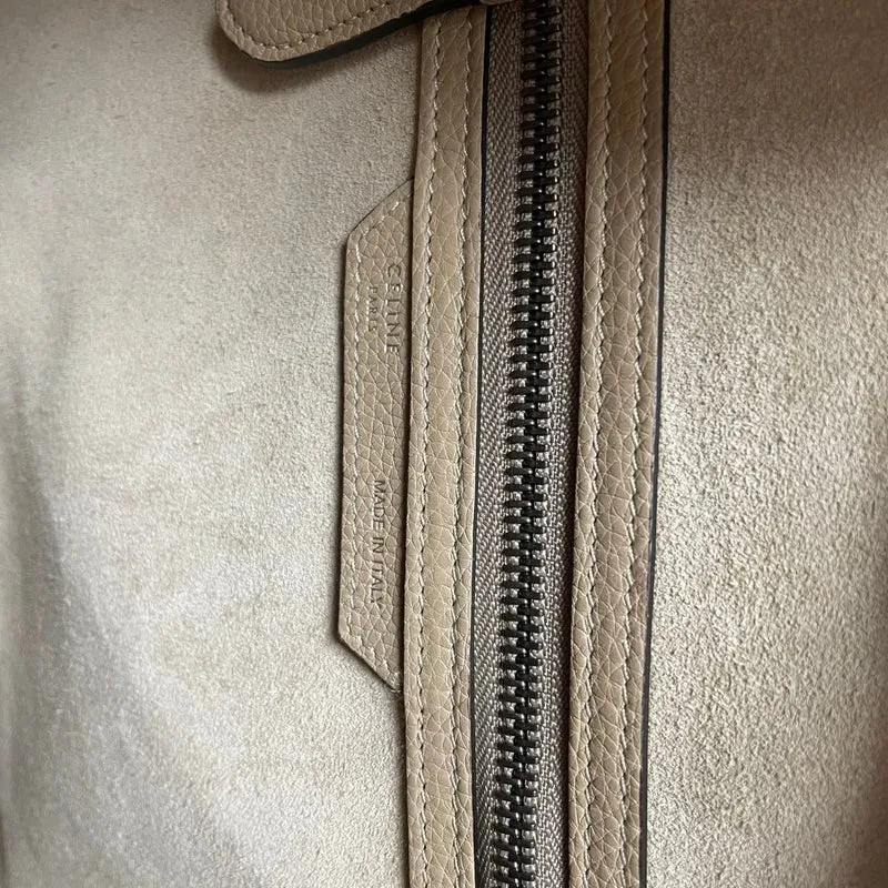 Celine Luggage Micro Tote Beige 2015
