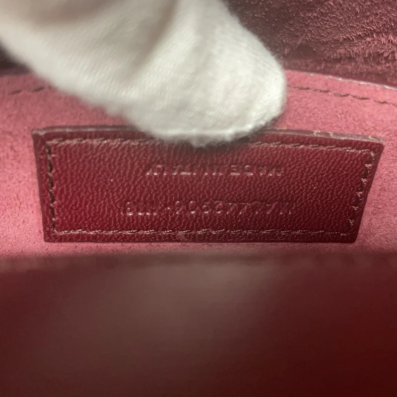 Saint Laurent Medium Burgundy Sunset Box Leder