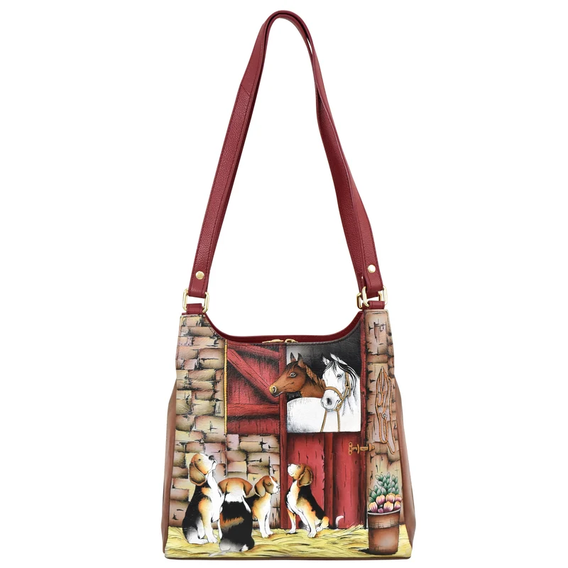 Hobo-Tasche mit Rundum-Reißverschluss - 7556