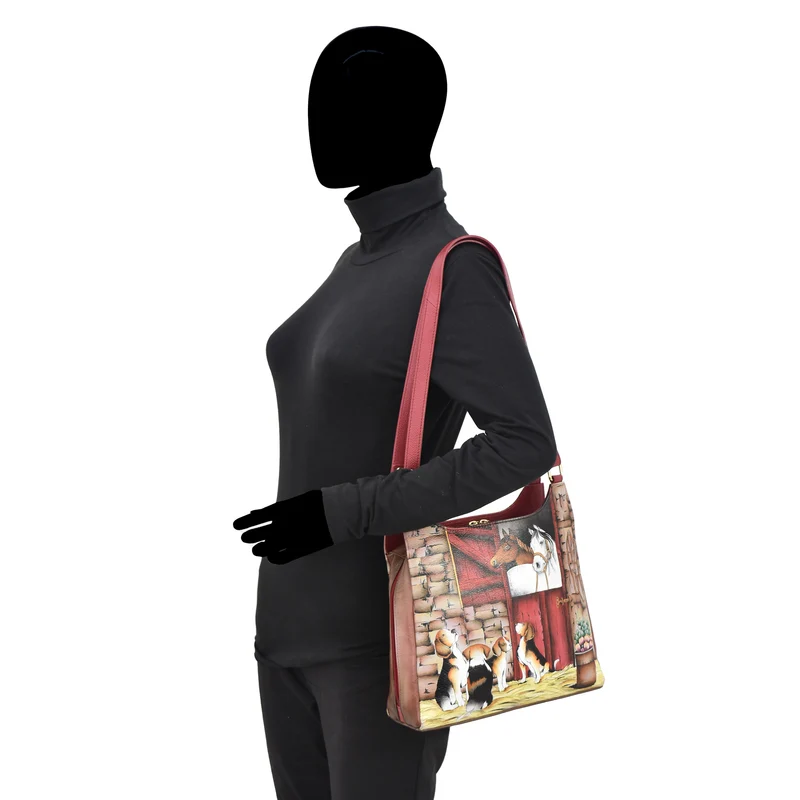Hobo-Tasche mit Rundum-Reißverschluss - 7556
