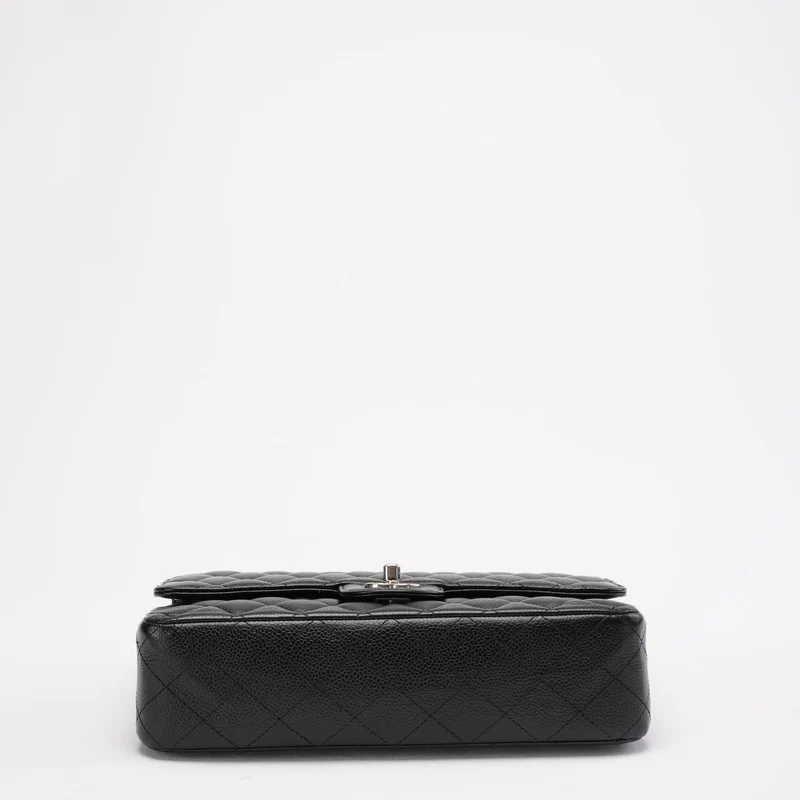 Chanel Schwarze Medium Classic Double Flap Bag Caviar 2014