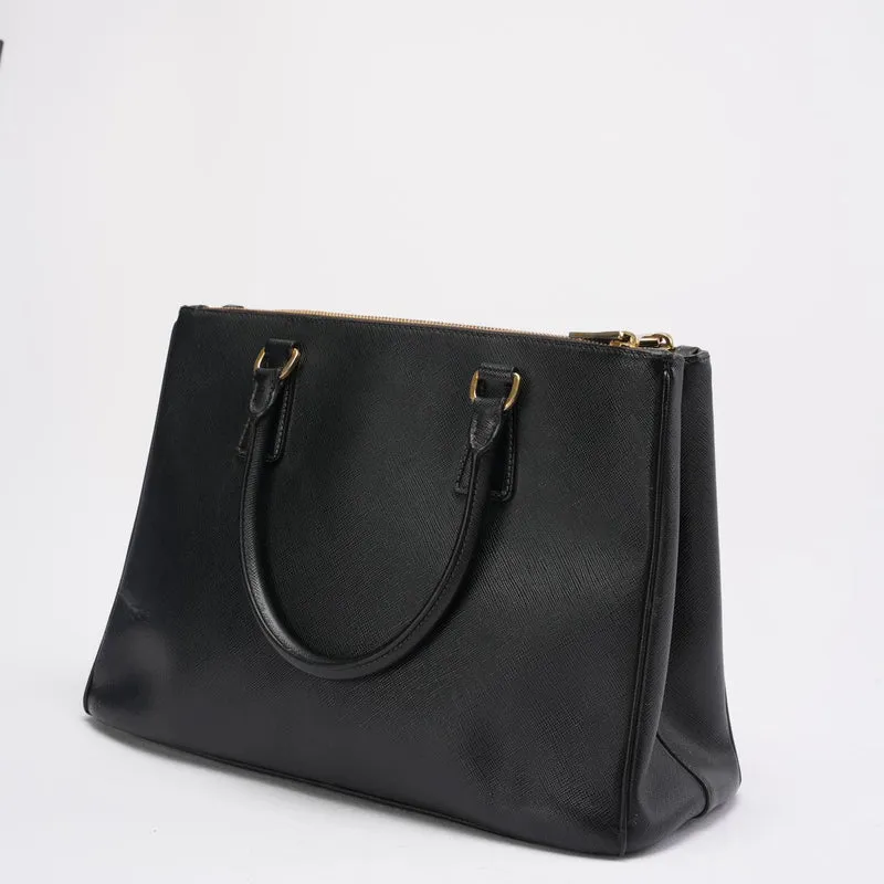 Prada Galleria Tote Bag in Schwarz aus Saffiano-Leder