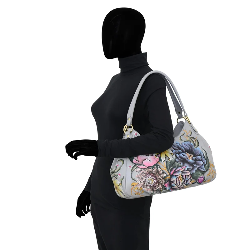 Hobo-Tasche mit drei Fächern und Rüschen - 721