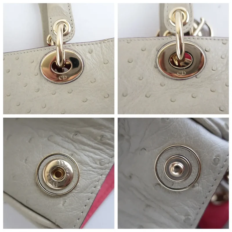 Dior Large Beige Ostrich Diorissimo Tote Bag