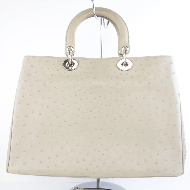 Dior Large Beige Ostrich Diorissimo Tote Bag