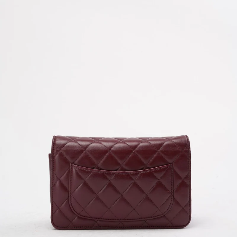 Chanel Burgundy Classic Wallet on Chain (WOC) aus Lammleder 2018