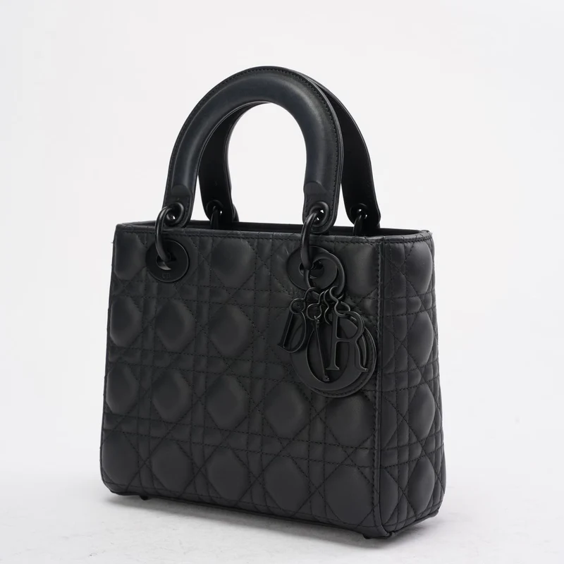 Christian Dior Mattschwarze kleine Lady Dior Tasche 2023