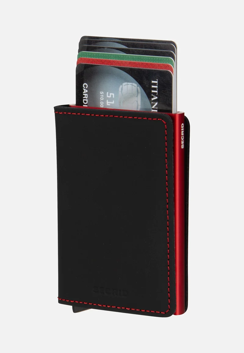 Slimwallet Matte Black & Red - Portemonnaie
