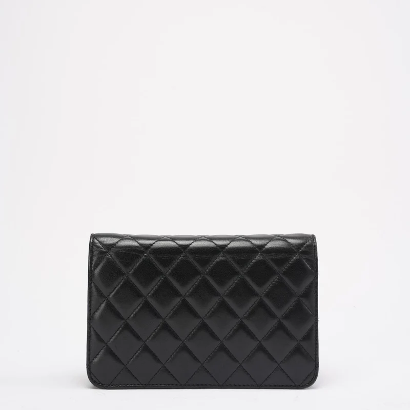 Chanel Wallet on Chain Schwarz mit Kamelienanhängern 2019
