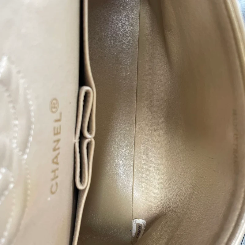 Chanel Vintage Beige Kleine Doppelflap-Tasche 1991