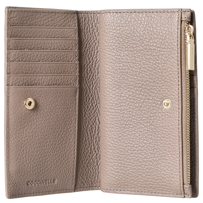 Coccinelle Metallic Soft - Geldbörse 12cc 16 cm (warm taupe)