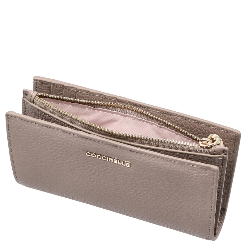 Coccinelle Metallic Soft - Geldbörse 12cc 16 cm (warm taupe)