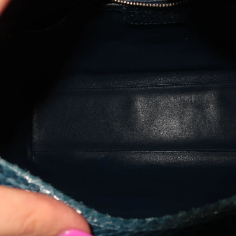 Dior Blue Python Lady Dior Large Shoulder Bag