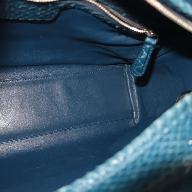 Dior Blue Python Lady Dior Large Shoulder Bag